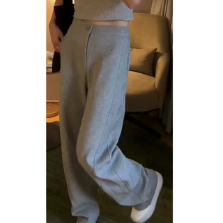 23085大爱美依缘2026春季新款高腰显瘦设计感直筒显瘦休闲卫裤女