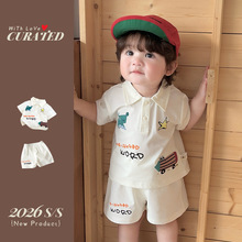 婴儿夏款套装宝宝外出服夏天Polo领短袖t韩版休闲童装1男孩两件套