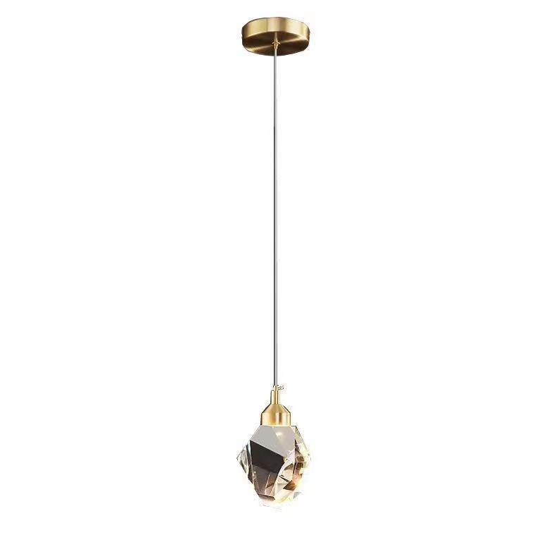 Una sola cabeza simple lámpara de cristal luminosa pasillo cama pequeña personalidad lujosa lámpara de cristal simple dormitorio