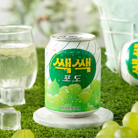 CJ CheilJedang Grape Juice Orange Juice Bottled Beverage Pull-Top Can Peach Flavor Strawberry Flavor 100% Real Fruit Import Juice