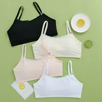 Развивающее нижнее белье для девочек Ice Silk дышащая эластичная Удобная фиксированная чашка спортивный отдых кружевной тонкий дизайн на плече