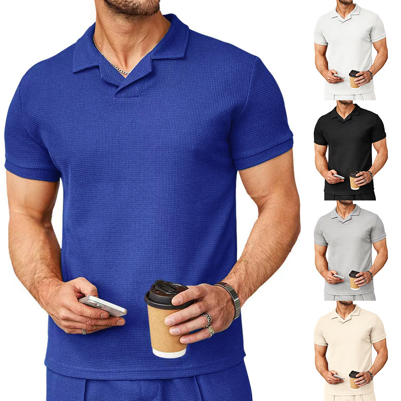 Short Sleeve Sleeve Length Men's Solid Color  Shirt Men's Clothing