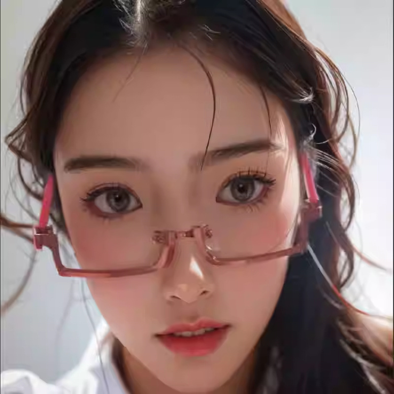 로리타 로리타 사이버 펑크 보라색 하프 프레임 안경 액세서리 하위 문화 y2k 안경 프레임 소품 cos-