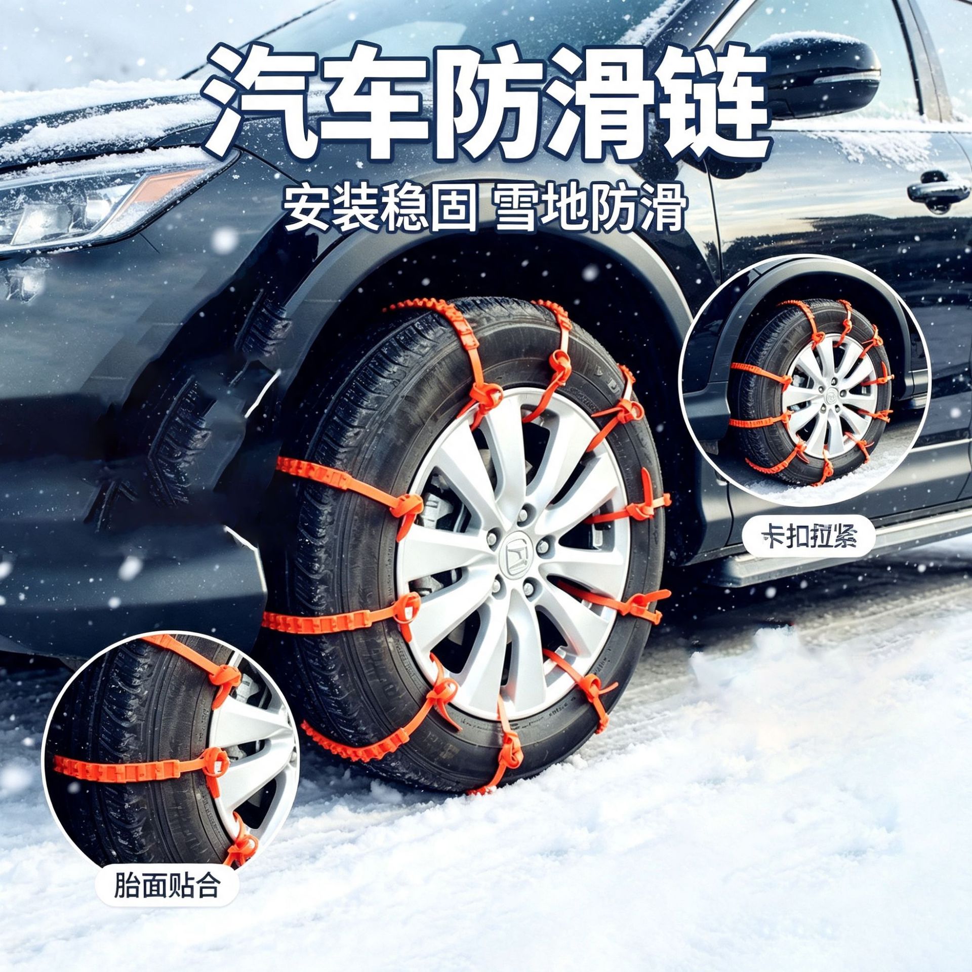 Car emergency tire anti-skid chains, universal for sedans and SUVs, wear-resistant and anti-breakage for winter ice and snow roads