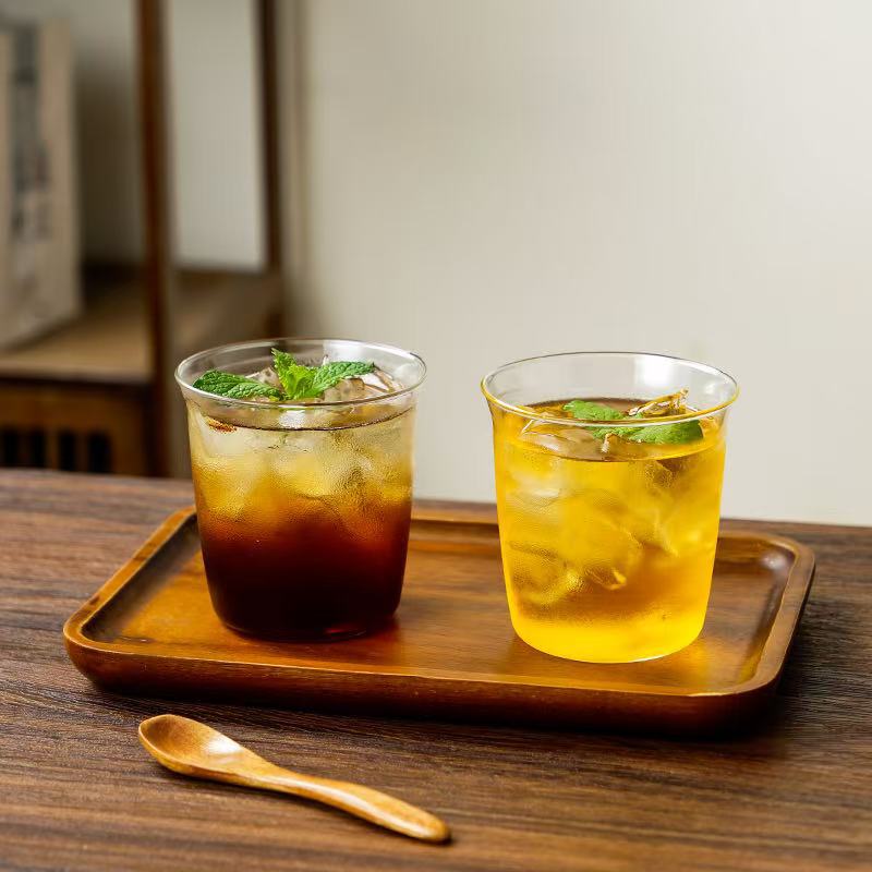 High borosilicate simple wide-mouth iced Americano coffee cup, household milk breakfast cup, juice beverage hand-brewed latte cup