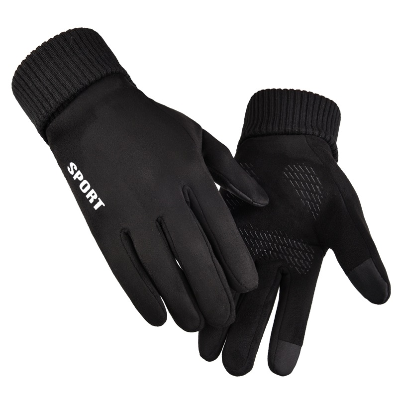 Guantes térmicos de invierno para hombres y mujeres, resistentes al viento, con pantalla táctil y forro de seda