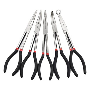 Wholesale 11 inch lengthen pliers pointed nose pliers O-shaped pliers spark plug long nose pliers 45 degrees 90 degrees 16 inch lengthen pliers