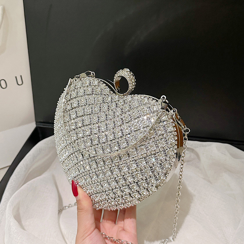 2024 Nei Love Set Diamant Crossbody Damentasch Acryltasch Banquettasch Temperament Single Shoulder Handheld Make-up Tasch_voghion.com