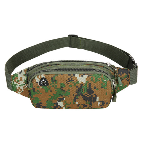 Sports running phone chest bag for men, multi-functional outdoor casual canvas waist bag, water-resistant business cash purse