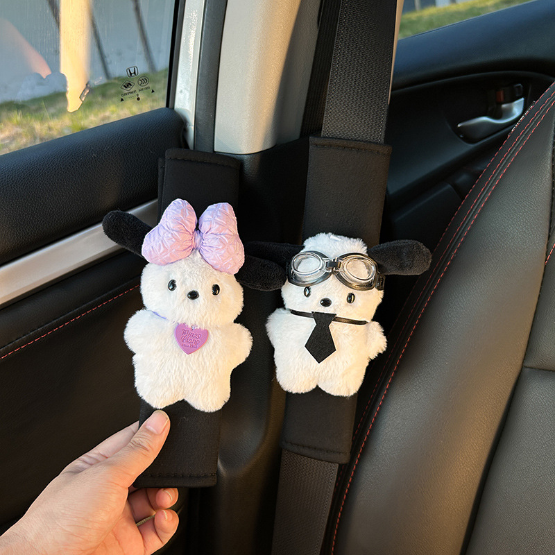 Cubierta de hombro con correa de coche, funda decorativa de condón lindo, cuello suave y anti-estrangulado, pareja, protección de coche, mujer