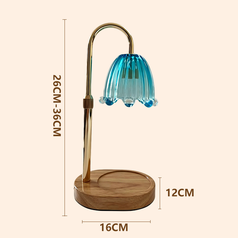 Lámpara de cera de vidrio azul de mar profundo lujoso lámpara de lámpara de vidrio de lujo lámpara de vela de fusión dormitorio cabeza de cama lámpara de escritorio perfumada regalos image 4