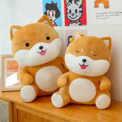 かわいい座っている柴犬ぬいぐるみ、柔らかい犬人形、ベッドインチ大型人形、睡眠枕