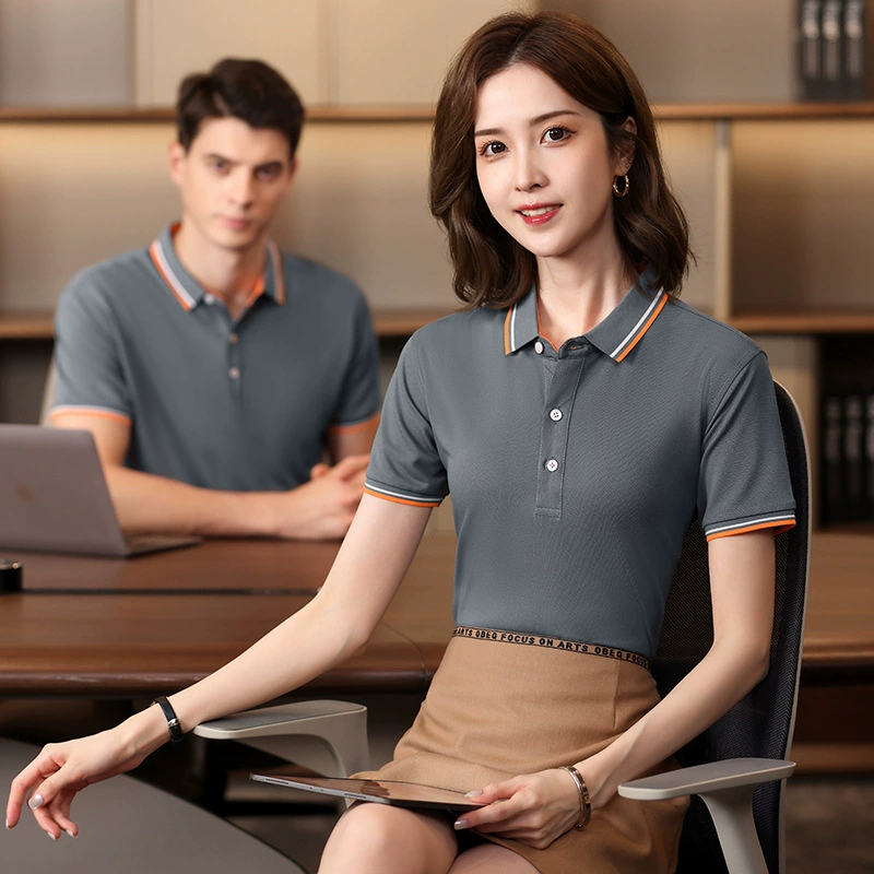 Корпоративная рабочая одежда футболка DIY с логотипом лацкана рубашка поло для мужчин и женщин стройная одежда на заказ