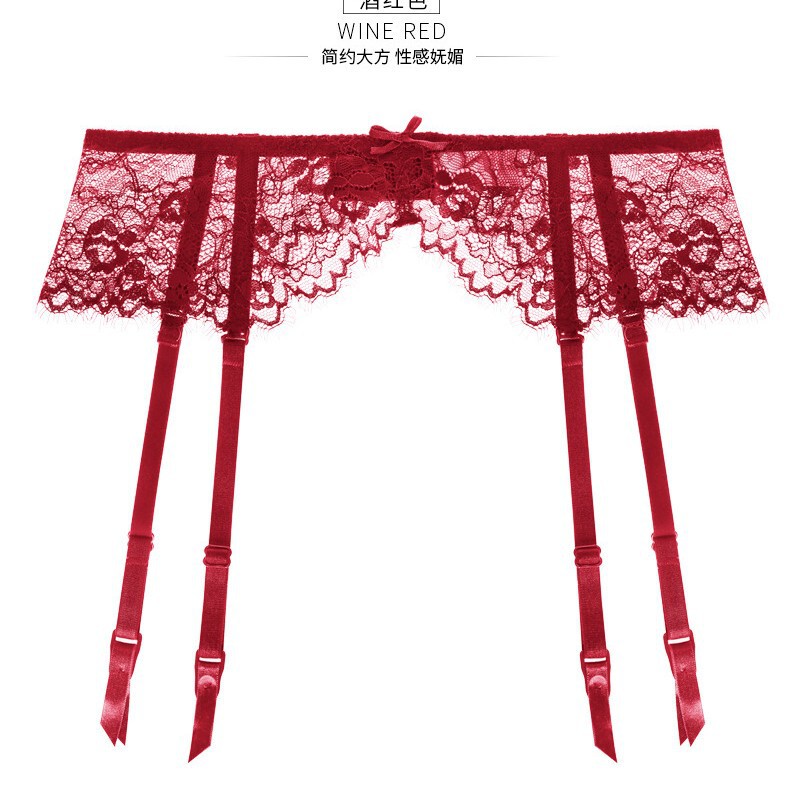 European and American Women's Sling Vintage Jacquard Lace Sexy Temptation Thin Vintage Transparent Garter Belt