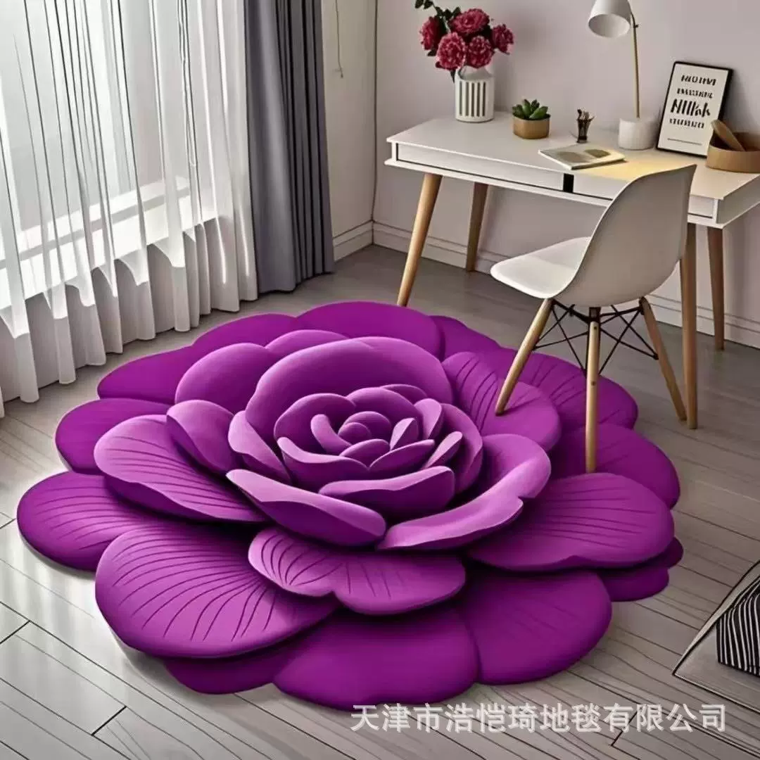 3D立体异形大花硅藻泥地垫浴室地垫吸水耐脏卫生间防滑速干脚垫子
