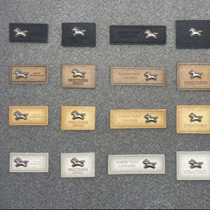 26新款短袖裤子制造皮标五金箱包配饰帽子服饰车缝皮标现货批发