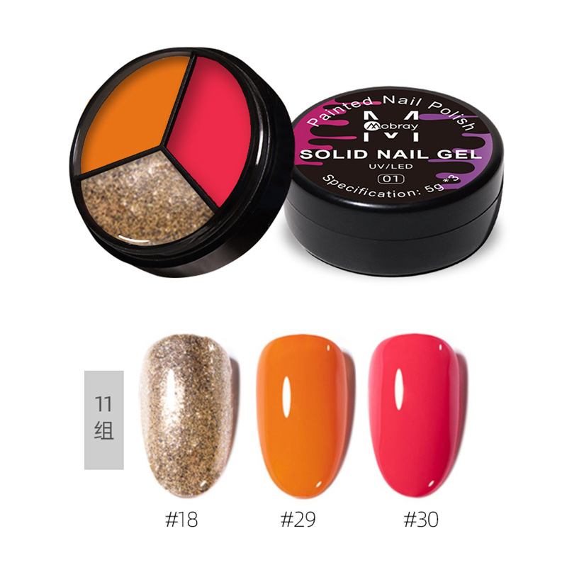Internet celebridad nueva manicura de tres colores sólido esmalte de uñas gel relleno japonés crema de leche sólida color sólido lentejuelas esmalte de uñas gel