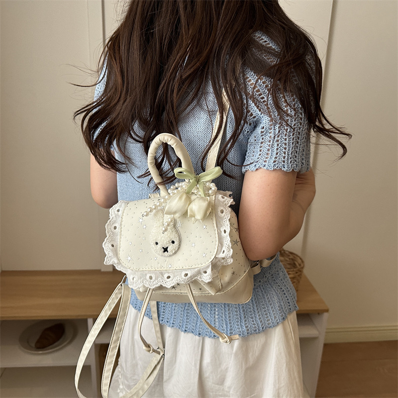 Mochila dulce y encantadora temperamento femenino estilo coreano estilo universal estrellas brillantes viajar mochila pequeña