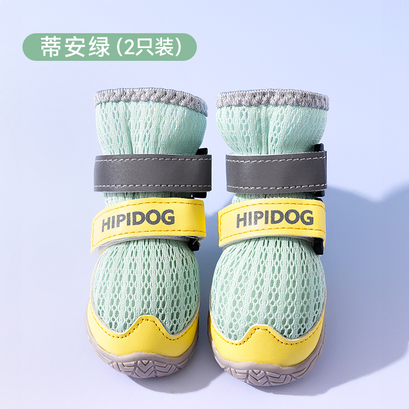 Zapatos para perros grandes, transpirables y resistentes al desgaste, para primavera y verano, para uso en exteriores, superficie de malla, zapatos reflectantes para perros pequeños y medianos para la noche.