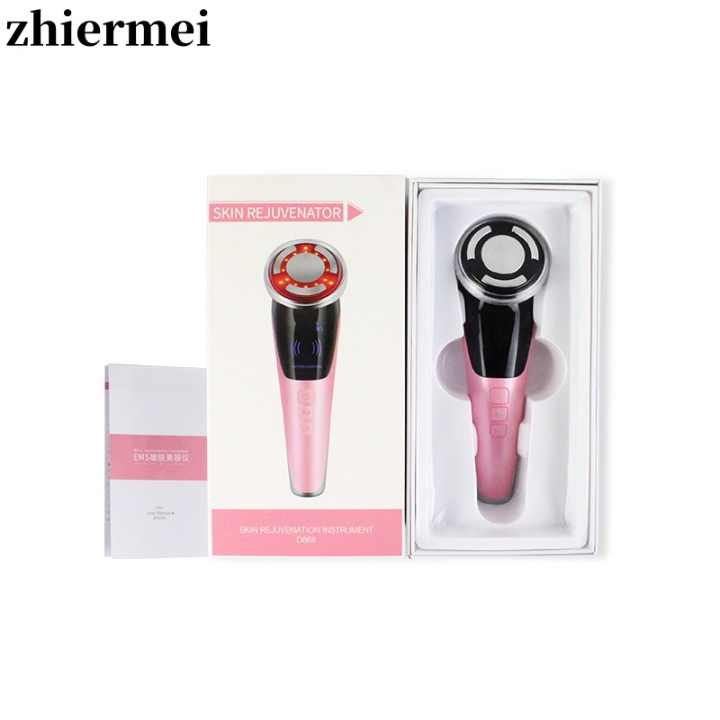 Micro-current lifting and tightening beauty instrument heating face introduction instrument vibration massage color light skin rejuvenation instrument source factory
