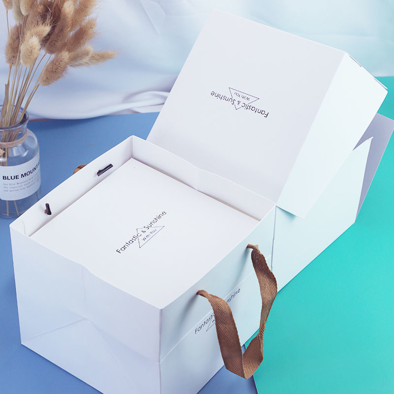 ins風西點包裝盒4寸6寸食品級蛋糕盒慕斯盒子千層蛋糕烘焙包裝