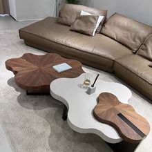 现代意式轻奢云朵茶几组合中古风设计师款家用小户型高级感客厅茶