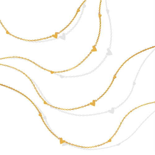 Minimalist Elegant Versatile Small Heart Sweet Cool Necklace Cute Niche Design Titanium Steel Plated 18K Gold Clasp Necklace for Women