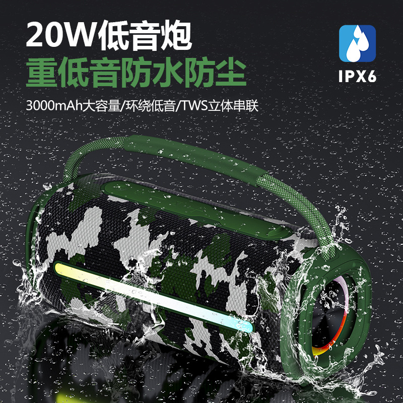Nuevo modelo privado Altavoz Bluetooth inalámbrico Melodía LED Lámpara colorida Altavoz Bluetooth de graves pesados impermeable para exteriores portátil