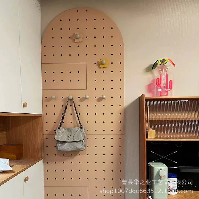 实木洞洞板置物架电表箱遮丑洞洞板收纳架木质客厅收纳隔板壁挂