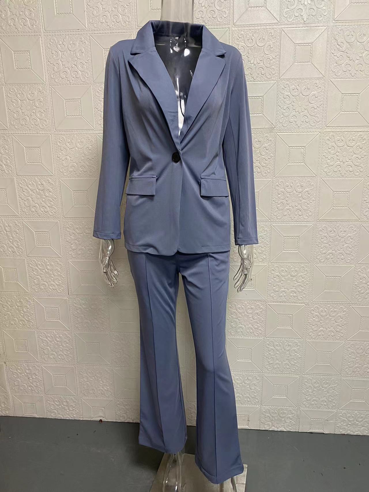 2024 autumn and winter new fashion lapel slim fit cardigan temperament jacket women's suit set_voghion.com