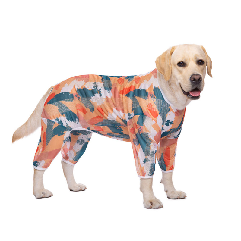 春秋夏メッシュプリントラブラドール柴犬金毛中大型犬四脚クロスボーダーペット犬犬服|undefined