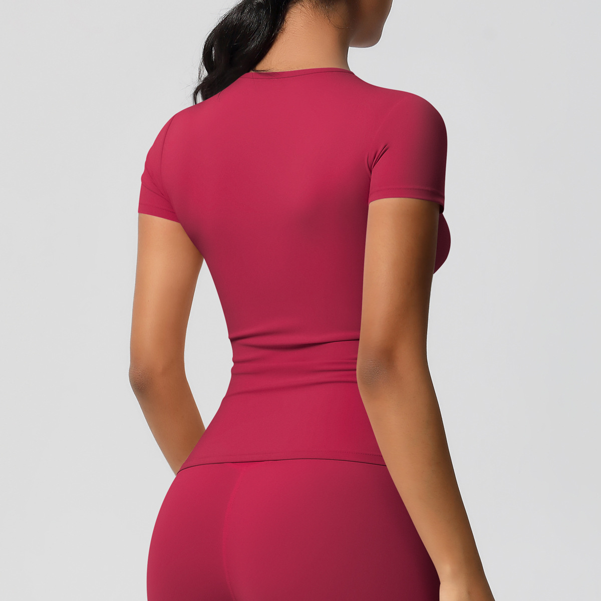 95g Weight Short Sleeve Sleeve Length Nylon, Spandex Fabric Type Regular Top Length T-shirt Tops Type Fitness, Yoga, Running Occasion Round Neck Neckline Solid Color Pattern Sport Style Style S, XL Size Sport Style Solid Color Nylon Spandex Round Neck Active Tops T-shirt 69