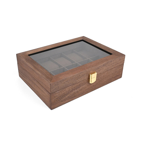 New 10-digit watch box retro wooden 10-grid watch collection display box watch box dropshipping