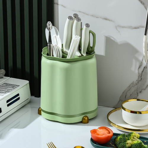 Yiqiong multifunctional knife rack drain chopstick cage chopstick box spoon tableware storage tube kitchen rotating knife holder