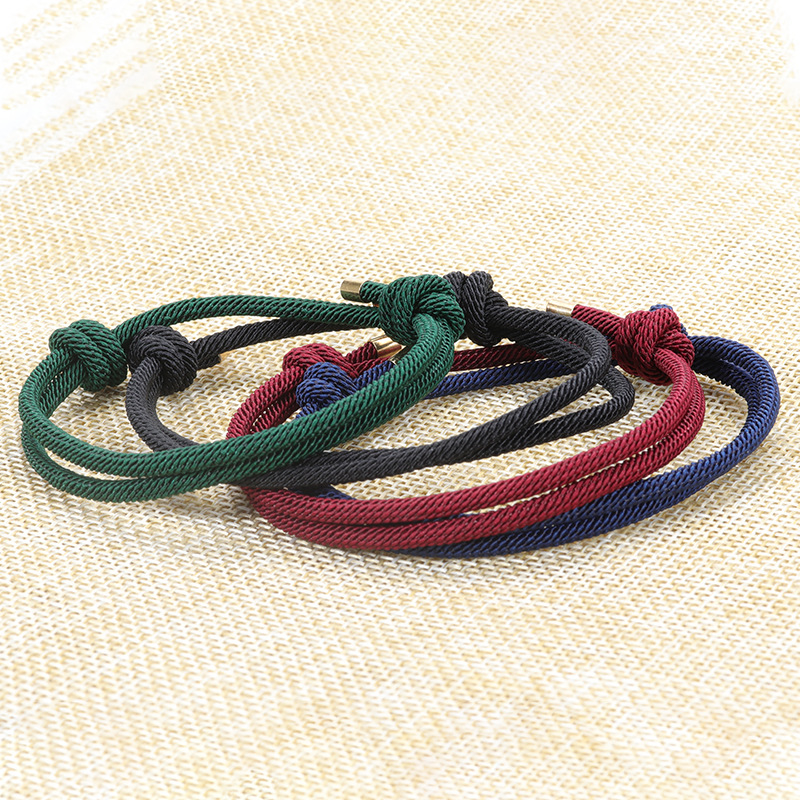 1 Piece Simple Style Solid Color rope Knitting Unisex Bracelets