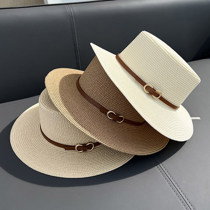 Daily Occasion Women's Ethnic Style Solid Color Straw Hat