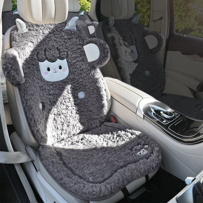 Wool pad — car mat - dark-gray-single-seatthick-lamb-wool-super-warm-non-slip-and-durable
