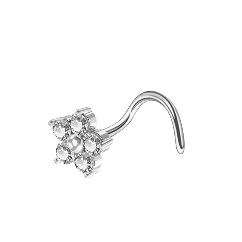 Náušnice květ zirkon vločka piercing šperky_voghion.com