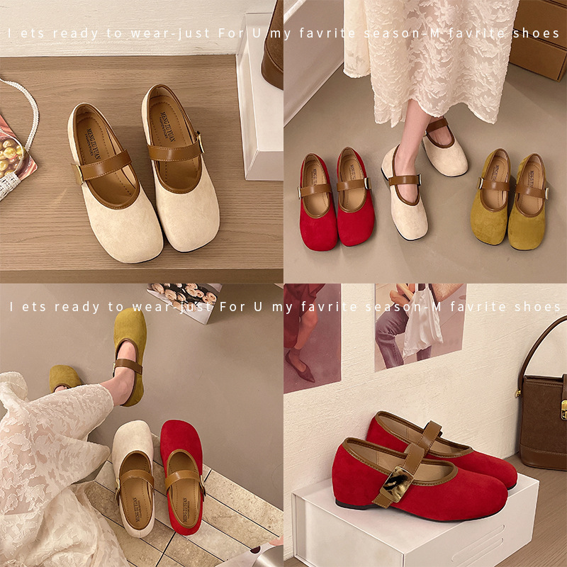 Women's retro low-cut height-increasing shoes with a matte finish, round toe, forest-style Birkenstock, new autumn 2026 Mary Jane shoes, loafers Women's retro low-cut height-increasing shoes with a matte finish, round toe, forest-style Birkenstock, new autumn 2026 Mary Jane shoes, loafers