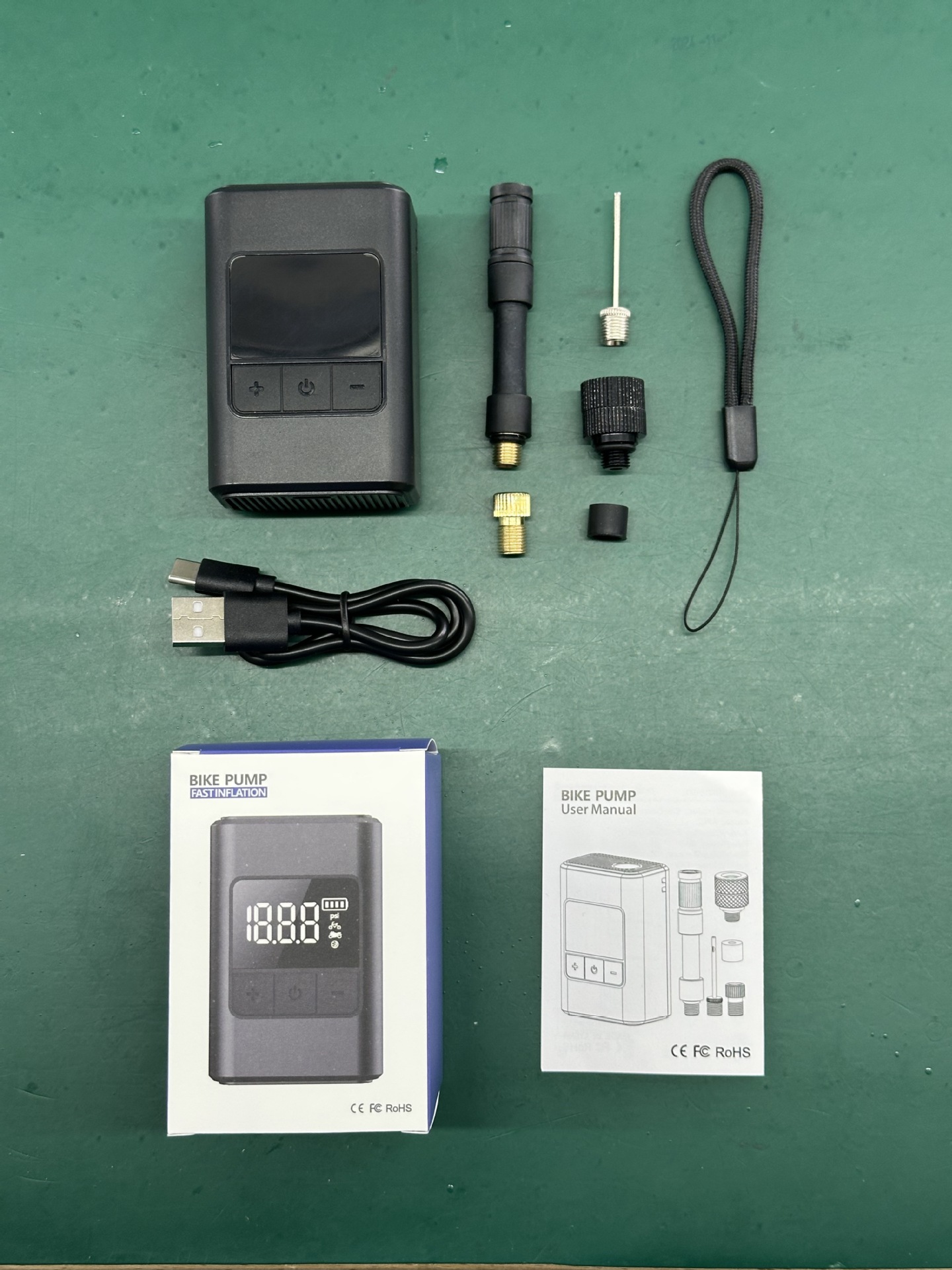 Mini Road Bike Electric Pump Portable Car-Mounted Handheld Smart Air Pump Wireless Electric