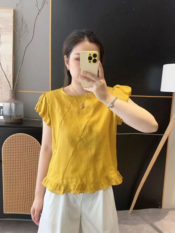 2025 夏の新しいファッション気質韓国デザインニッチシャツ女性のためのファッショナブルなルーズで多用途な甘いトップ|undefined