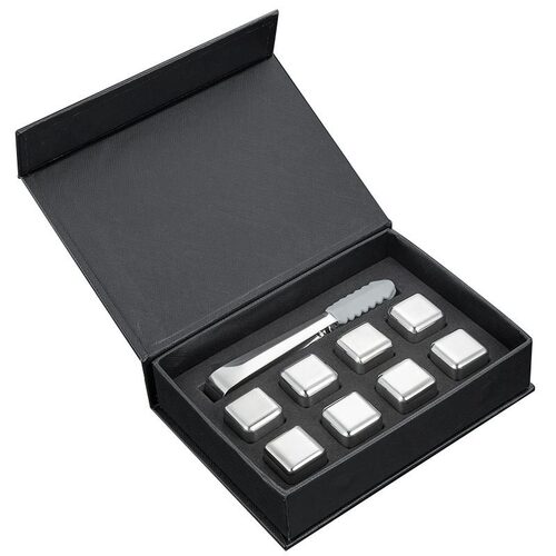 Ice tartar set Amazon stainless steel ice cube gift box EVA inner card metal ice cube gift box dropshipping
