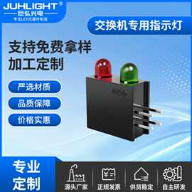 双孔双灯组合灯1*2LED组合灯座左正右负上红下绿双孔座双灯黑色