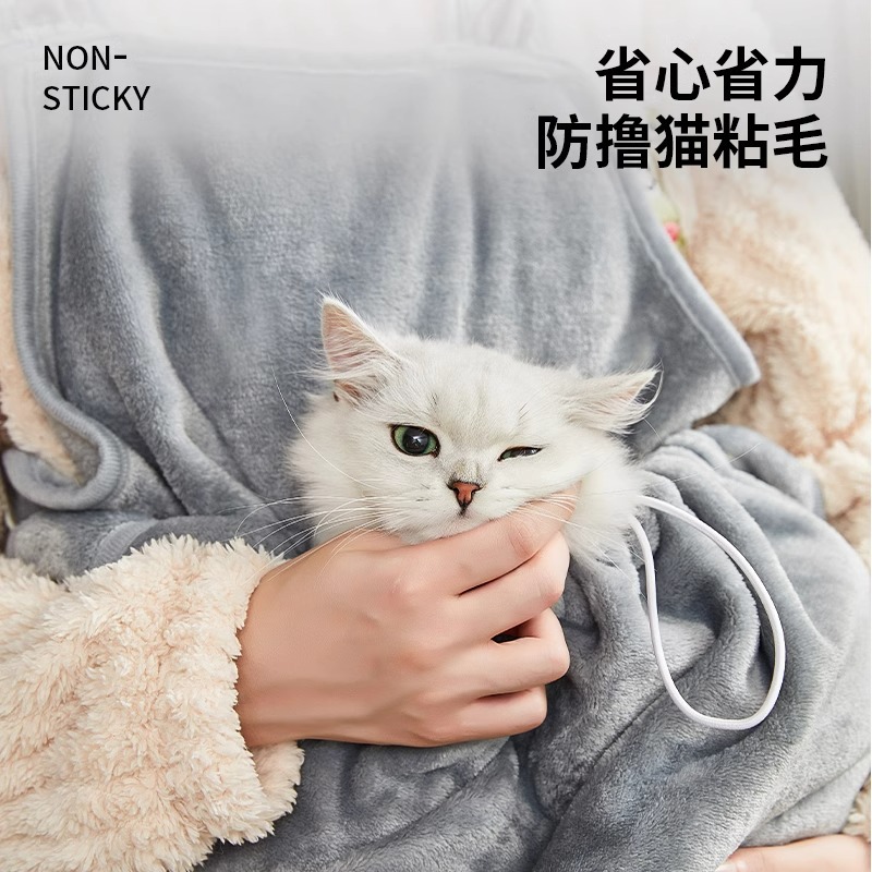 Delantal de gato transfronterizo, delantal de gato de abrazo súper suave de franela, delantal de gato con agujero, bolsa de gato, piel antiadherente, artefacto de gato, ropa de gato