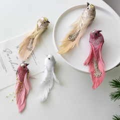 新しいクリスマス装飾羽鳥クリスマスツリー装飾鳥カラフルな羽シミュレーション鳥装飾シーン