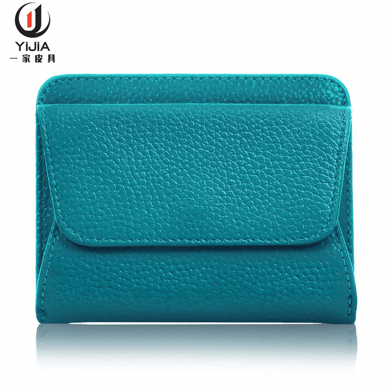 Amazon cross-border hot-selling fortune cloth wallet genuine leather lychee pattern short women's Japanese wallet