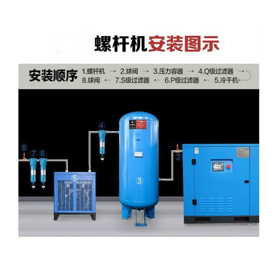 冷干机螺杆机储气罐大型气泵1立方储气罐小型高压木工储气装置