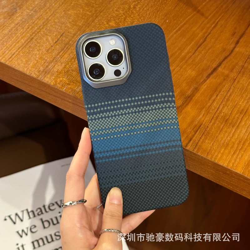 适用iPhone17promax肤感凯夫拉纹手机壳苹果16碳纤维纹15防摔PC套|undefined