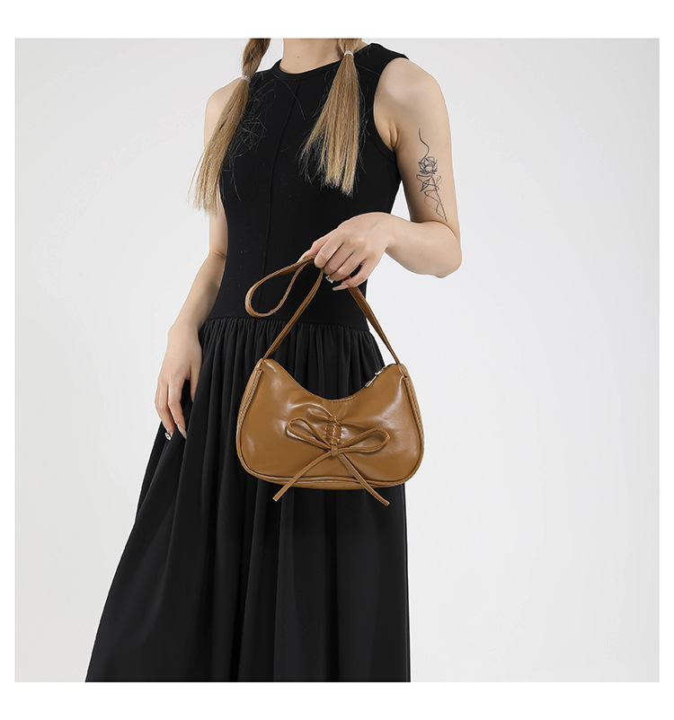 This is a trendy and fashionable single-shoulder crossbody bag with a simple bow design for women's 2024 autumn and winter collection undefined