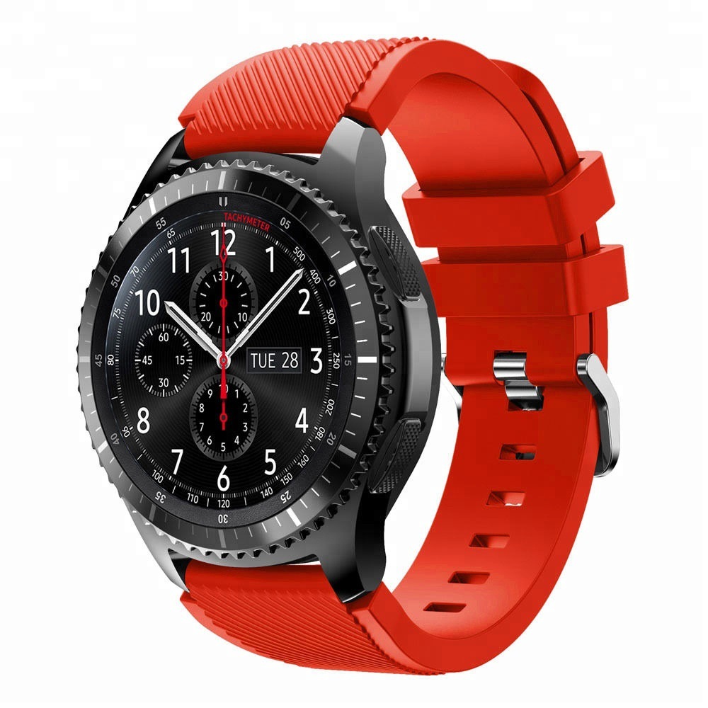 Compatible with Samsung S3 twill silicone strap 20/22mm, quick-release lugs, official same single-color silicone strap from Huawei Item Picture